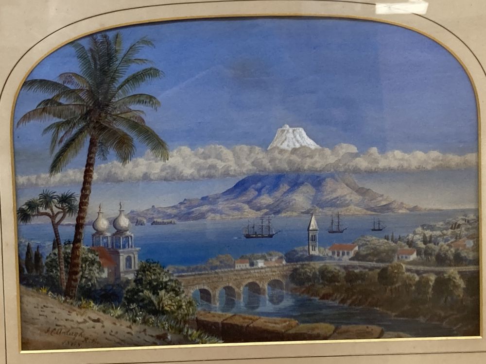 Major Sir John Charles Ardagh R.E. (1840-1907), watercolour, The Peak of Pico from Horta Fayal, Azores, signed and dated 1868, inscri